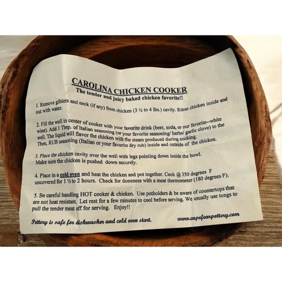 Cape Fear Art Pottery Carolina Chicken Roaster Cobalt Blue 9 1/2" - Picture 3 of 11